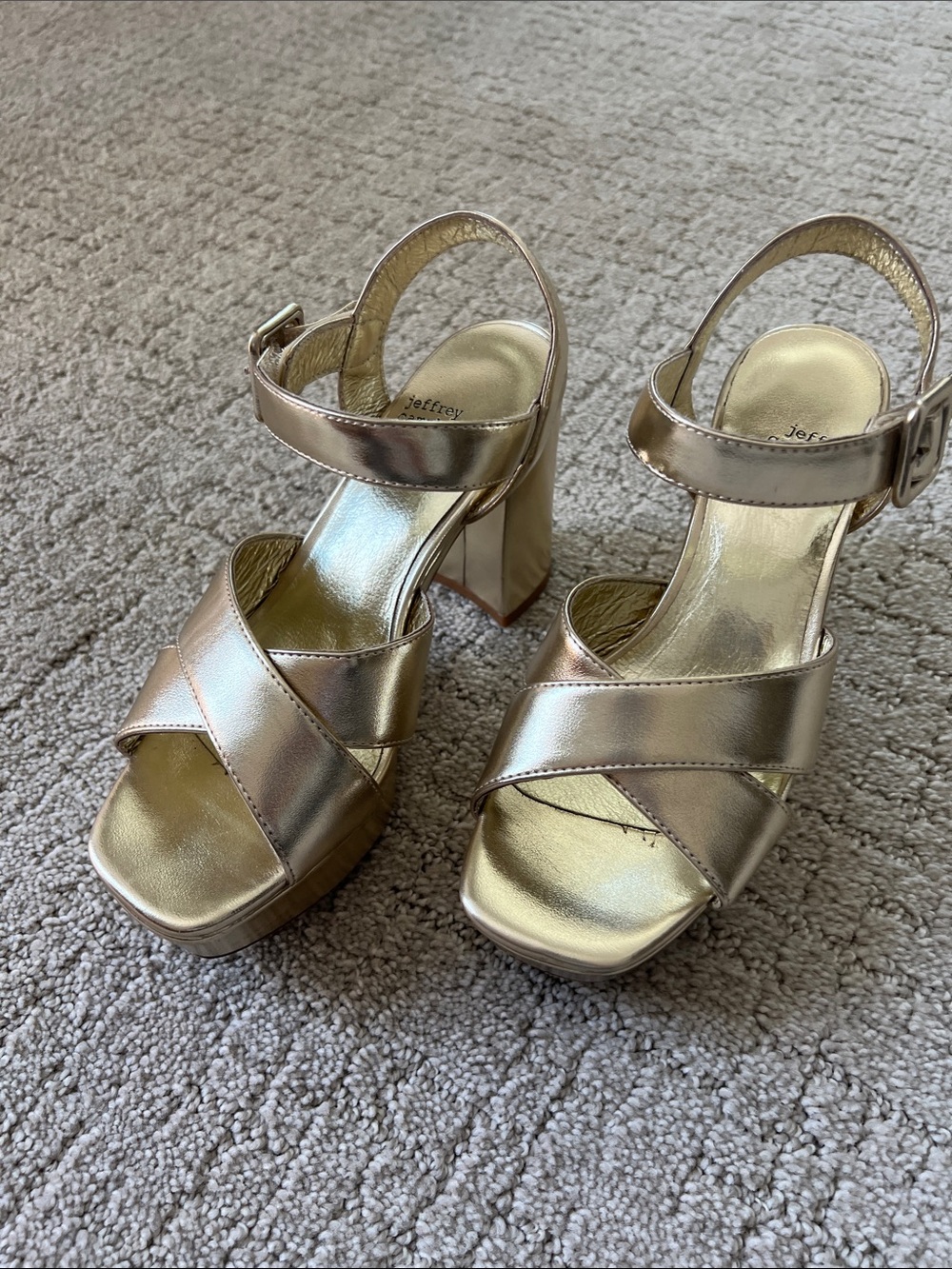 Jeffrey Campbell Silver Metallic Platform Sandals